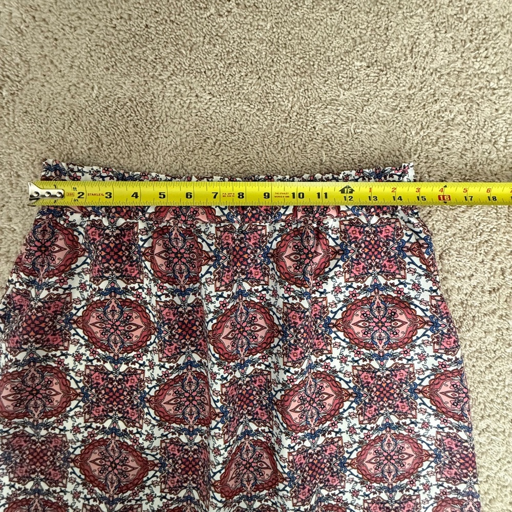 LOFT Mini Skirt Pink Blue White Pattern Size S - Picture 7 of 9